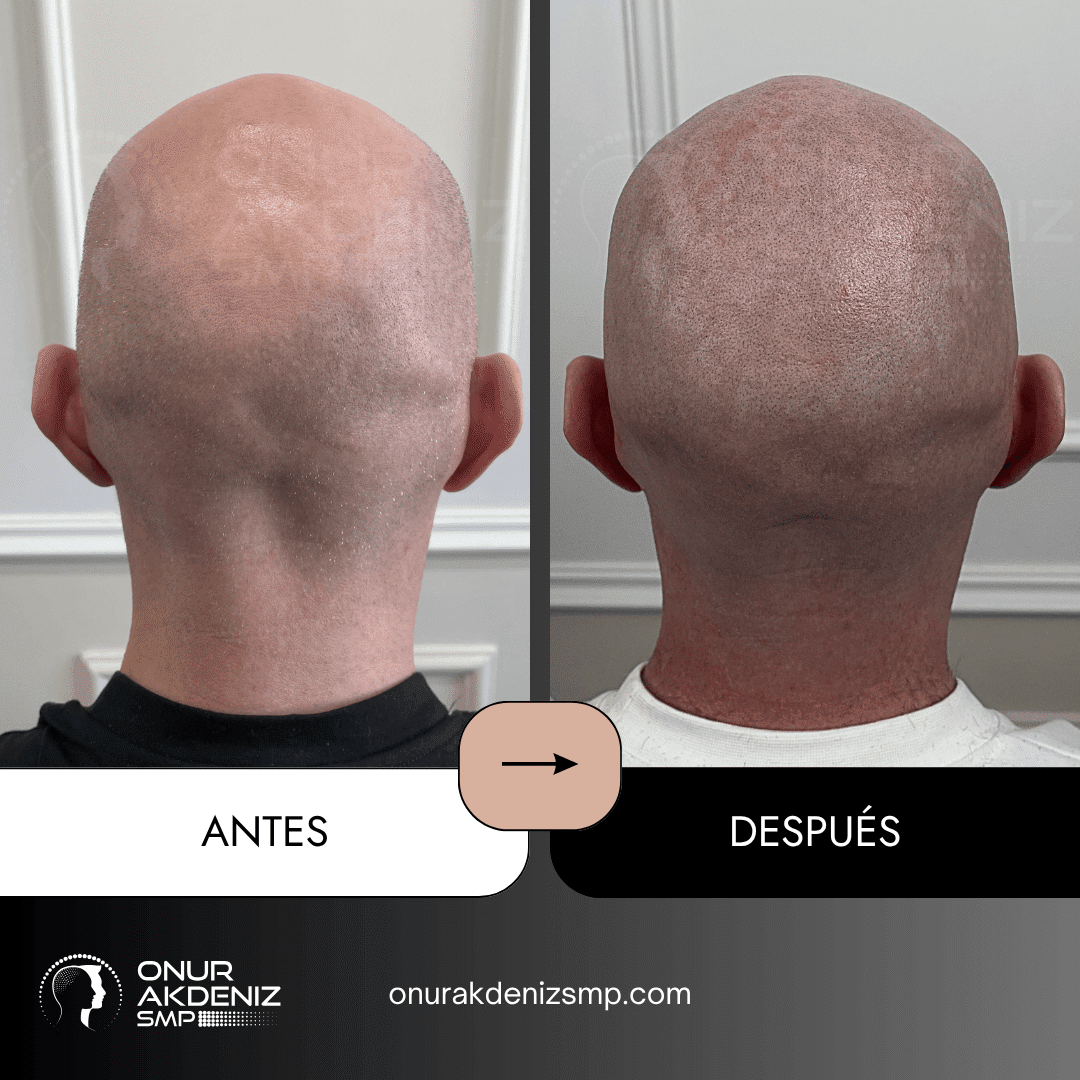 Antes y despues de la micropigmentacion del cuero cabelludo para un aspecto rapado – Onur Akdeniz Estambul Turquia 124